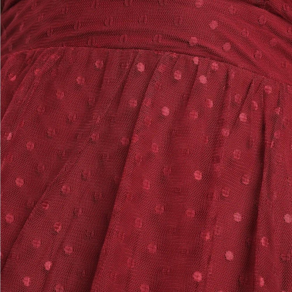 Elegant Burgundy Tiered Dress - Picture 5 of 7